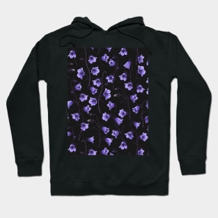 Midnight Bluebells, Harebells, Bellflowers Hoodie